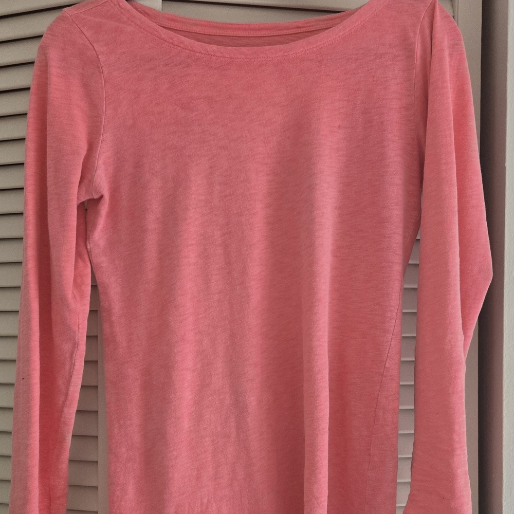 J. Crew Coral Long Sleeve Top